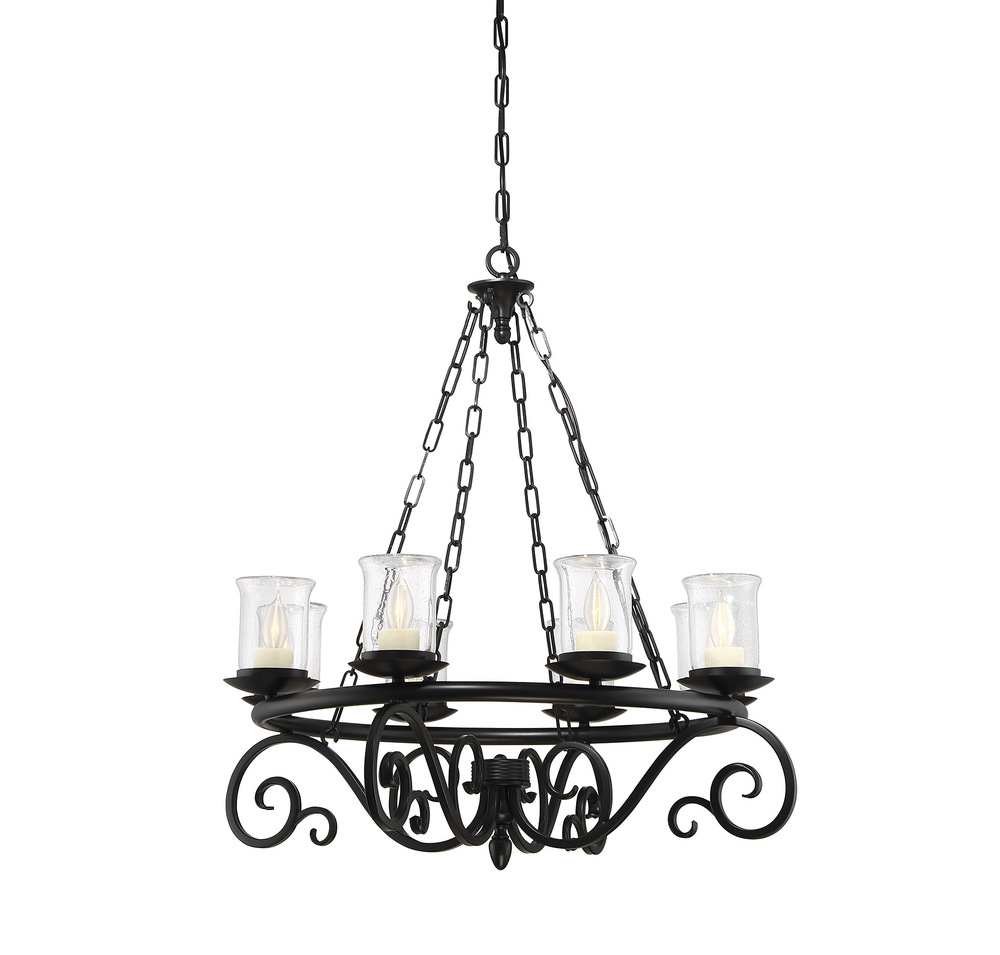 Welch 8-Light Outdoor Chandelier in Black