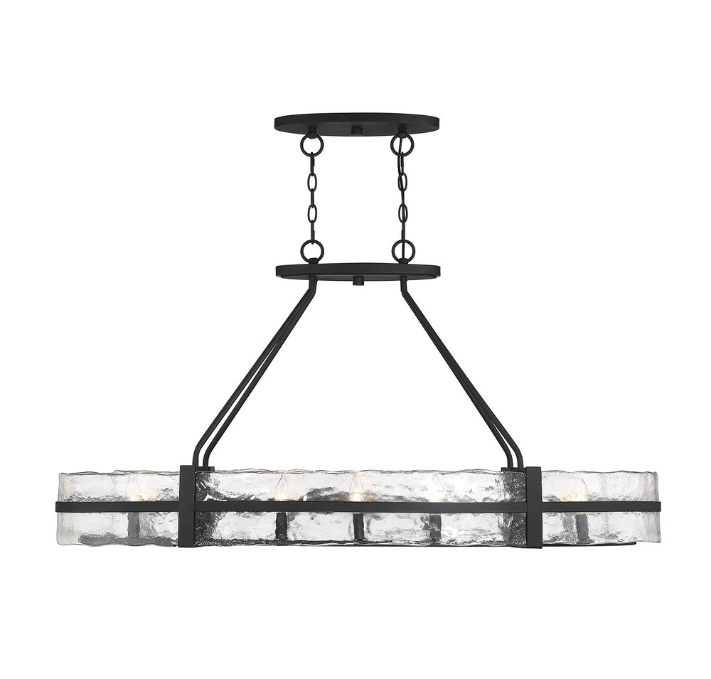 Hudson 10-Light Oval Chandelier in Matte Black