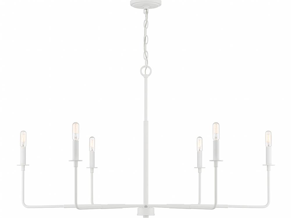 Salerno 6-Light Chandelier in Bisque White