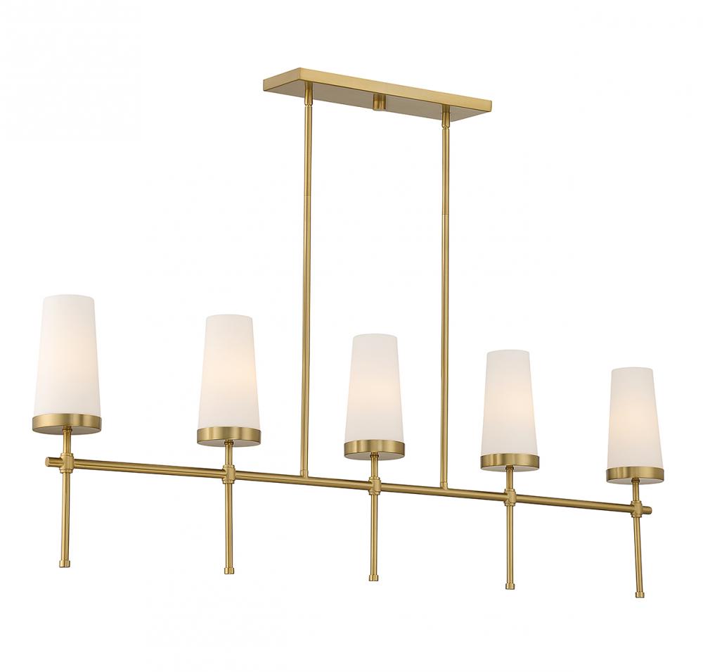 Haynes 5-Light Linear Chandelier in Warm Brass