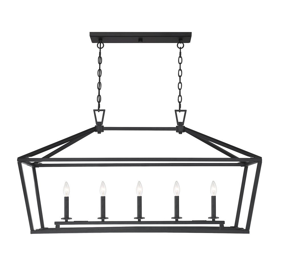 Townsend 5-Light Linear Chandelier in Matte Black