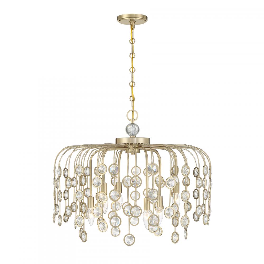 Irina 6-Light Chandelier in Noble Brass