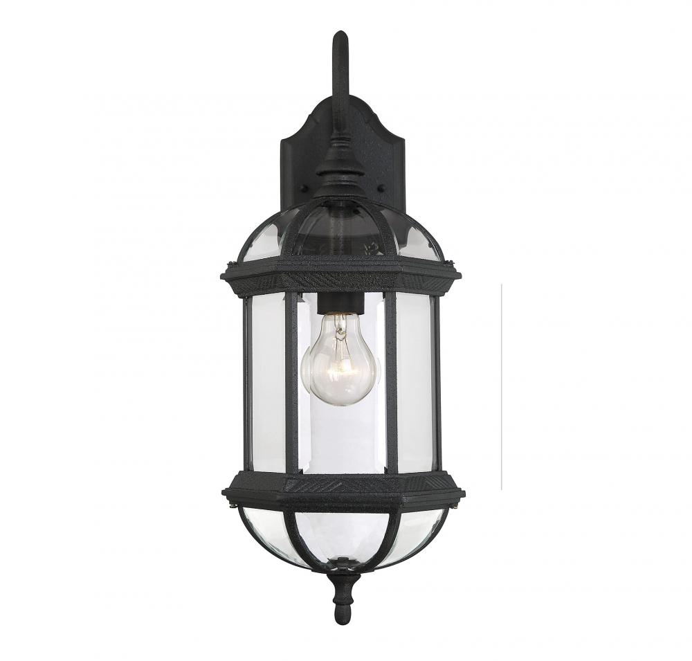 Kensington 1-Light Outdoor Wall Lantern in Textured Black