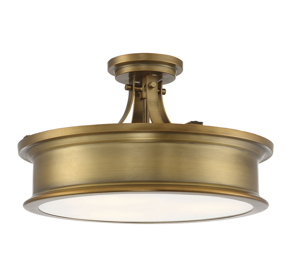 Watkins 3-Light Ceiling Light in Warm Brass