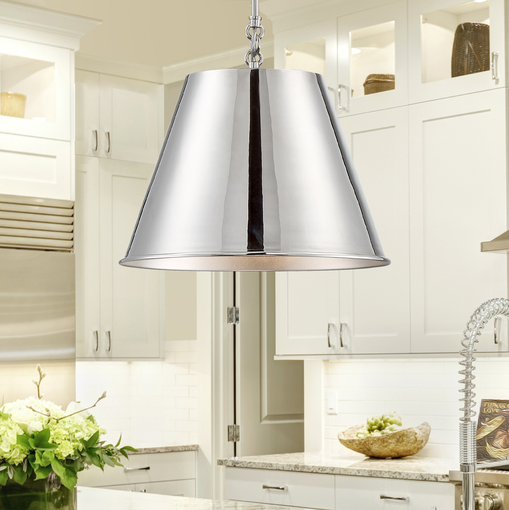 Alden 1-Light Pendant in Polished Nickel