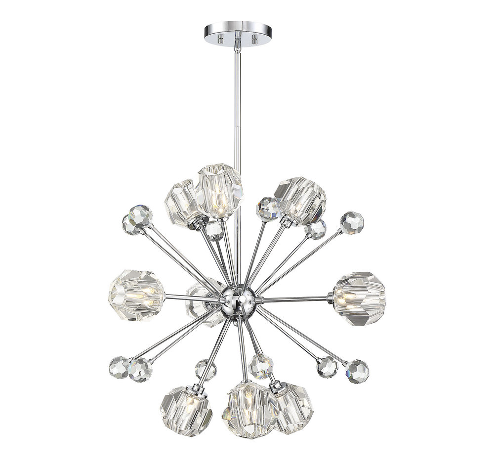 Urbain 9 Light Polished Nickel Pendant