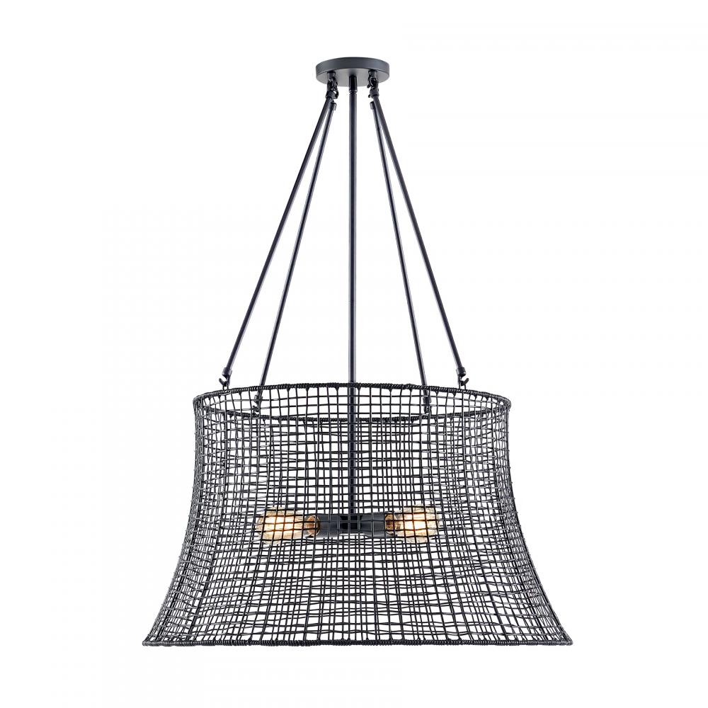 Longleaf 4-Light Outdoor Chandelier in Matte Black