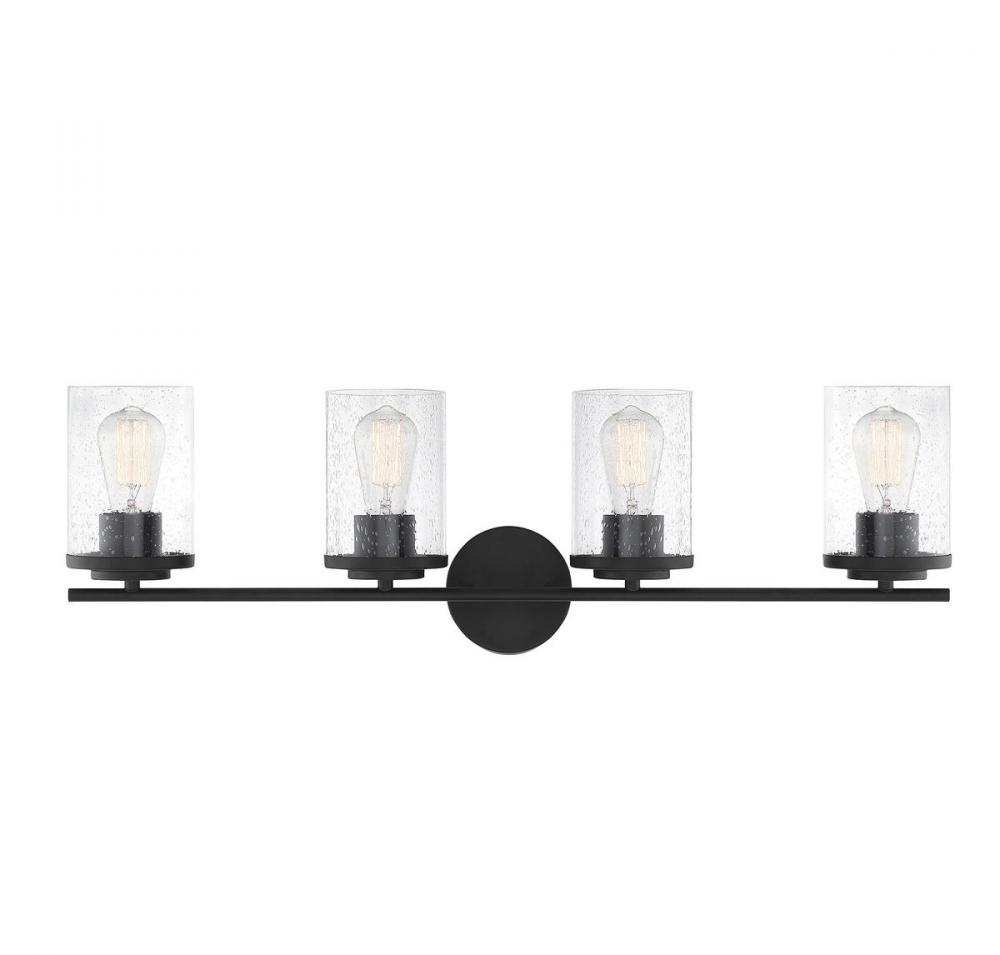 Marshall 4-Light Bathroom Vanity Light in Matte Black