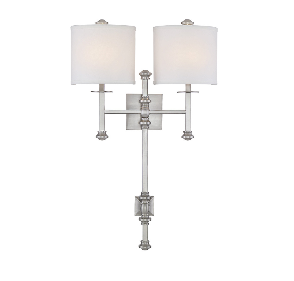 Devon 2-Light Wall Sconce in Satin Nickel