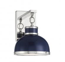 Savoy House Canada 9-8884-1-174 - Corning 1-Light Wall Sconce in Navy with Polished Nickel Accents