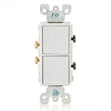 Leviton 5634-W - WH COMBI DEC 2SW SP 15A120/277VAC.