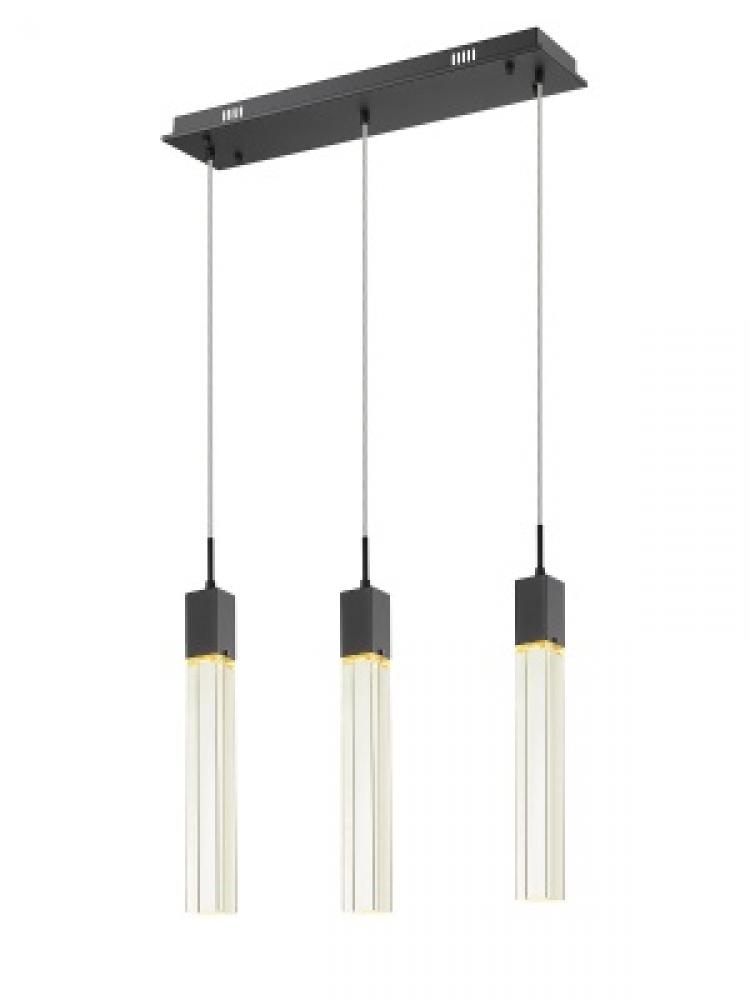 The Original Glacier Avenue Collection Chrome 3 Light Pendant Fixture with Clear Crystal