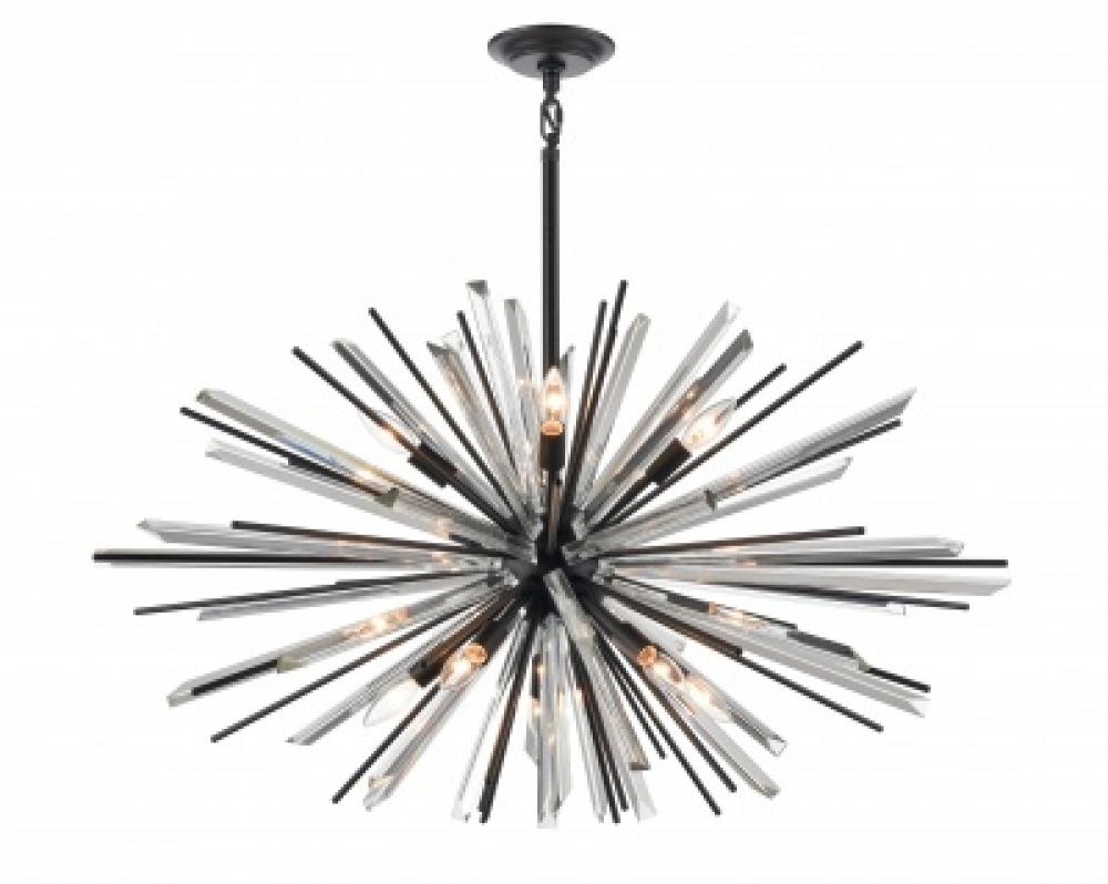 Palisades Ave. Metal And Crystal Chandelier