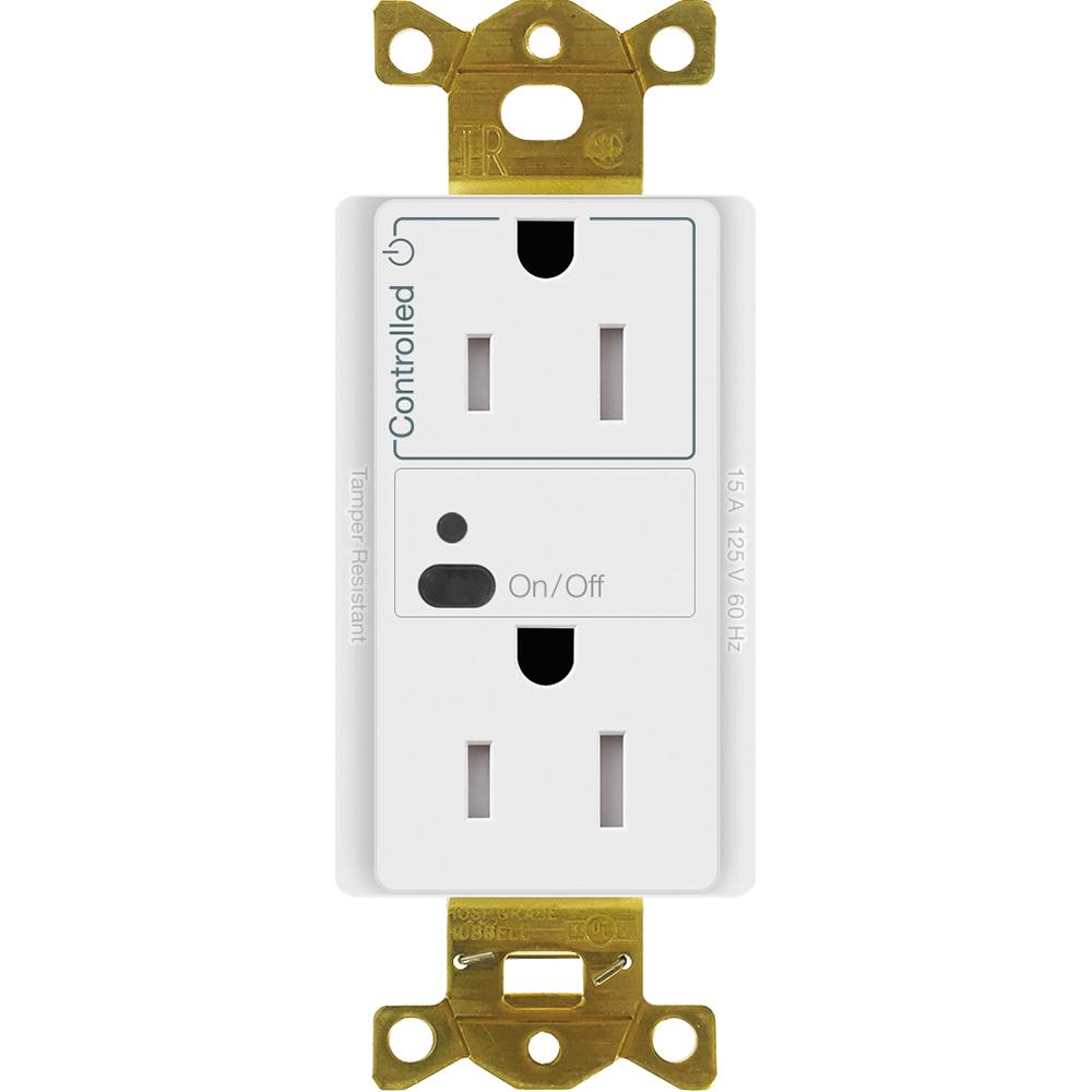 15A SPLIT RF RECEPTACLE WHITE