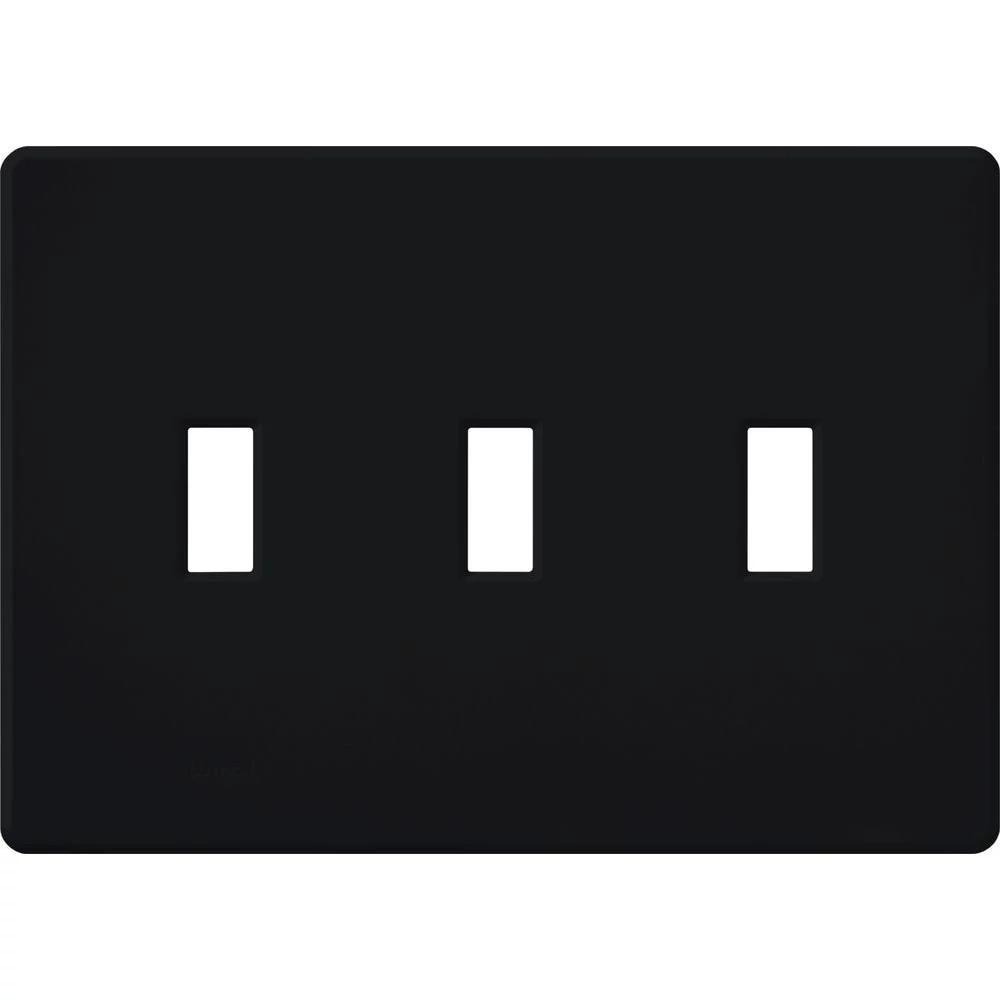 FASSADA WALLPLATE, 3-GANG, BLACK