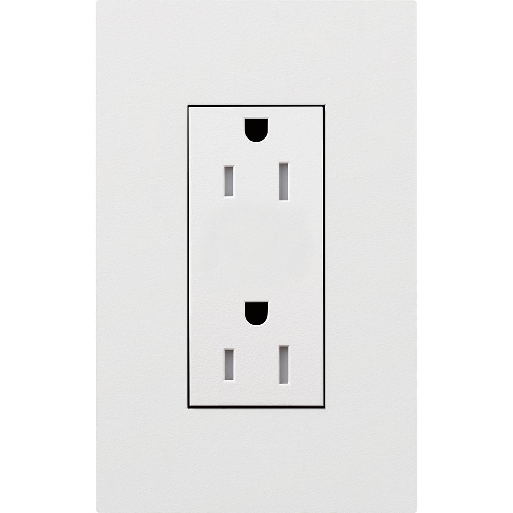 DUPLEX 15A TR RECEPTACLE WH NO FP