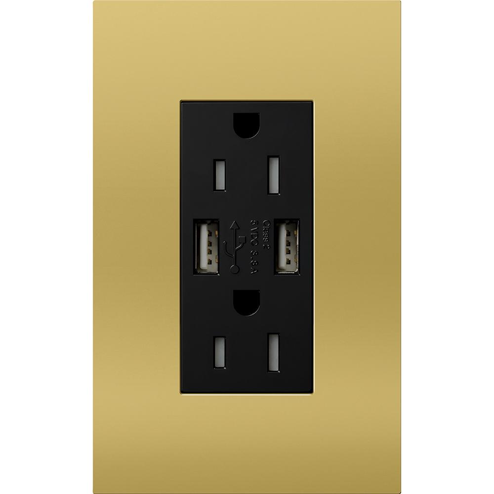 DUPLEX 15A TR DUAL USB RECEPTACLE BB FP