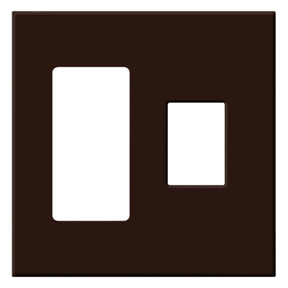 VAREO WALLPLATE 2GNG RECEPT/ CONT BROWN