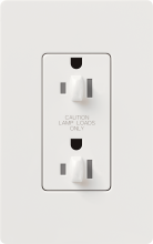 Lutron Electronics CAR-15-DDTR-WH - CLARO 15 A TMPR RESIST DUAL DIM RECPT WH