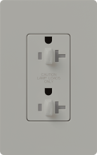 Lutron Electronics CAR-20-DDTR-GR - CLARO 20 A TMPR RESIST DUAL DIM RECPT GR