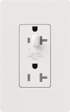 Lutron Electronics CAR-20-HDTR-WH-C - CLARO 20A TPR RSIST HALF DIM RCPT WH CSA