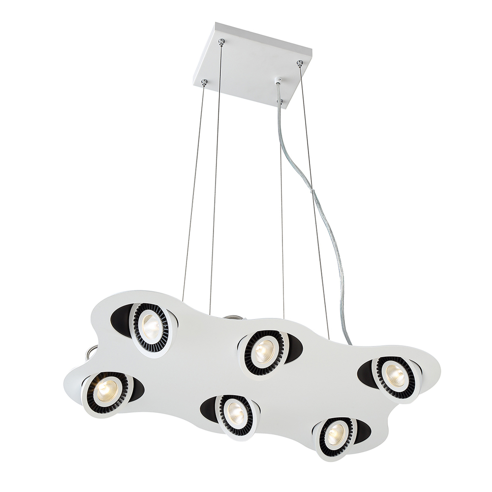 Vision, 6LT LED Pendant, W/b