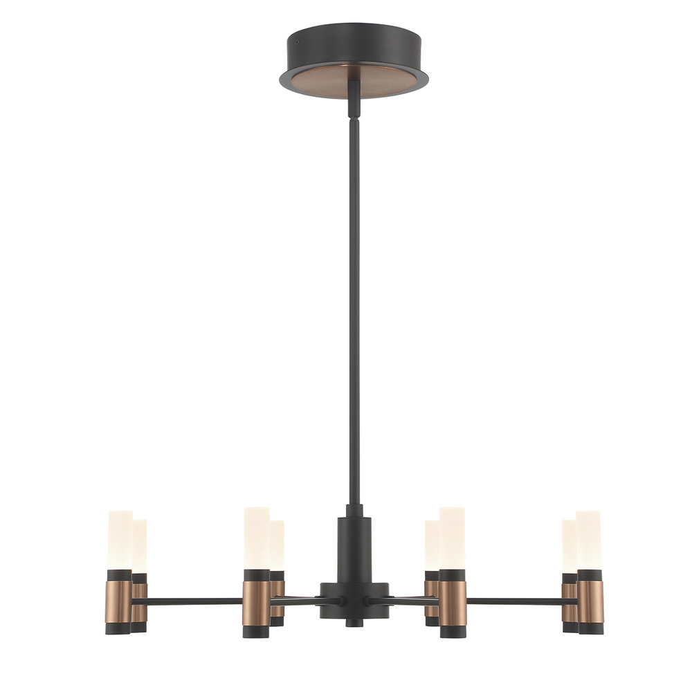 Albany 8 Light Chandelier in Black and Brass