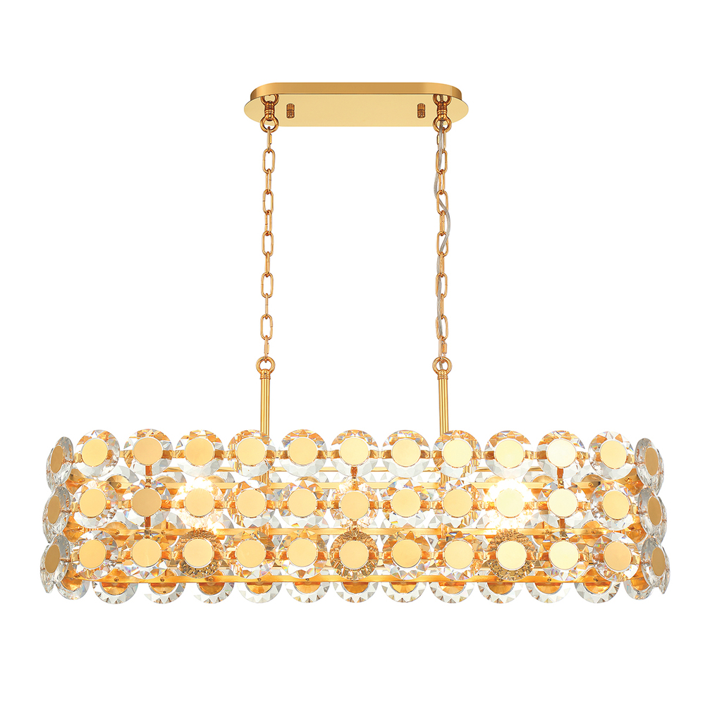 Perrene 8 Light Chandelier in Gold