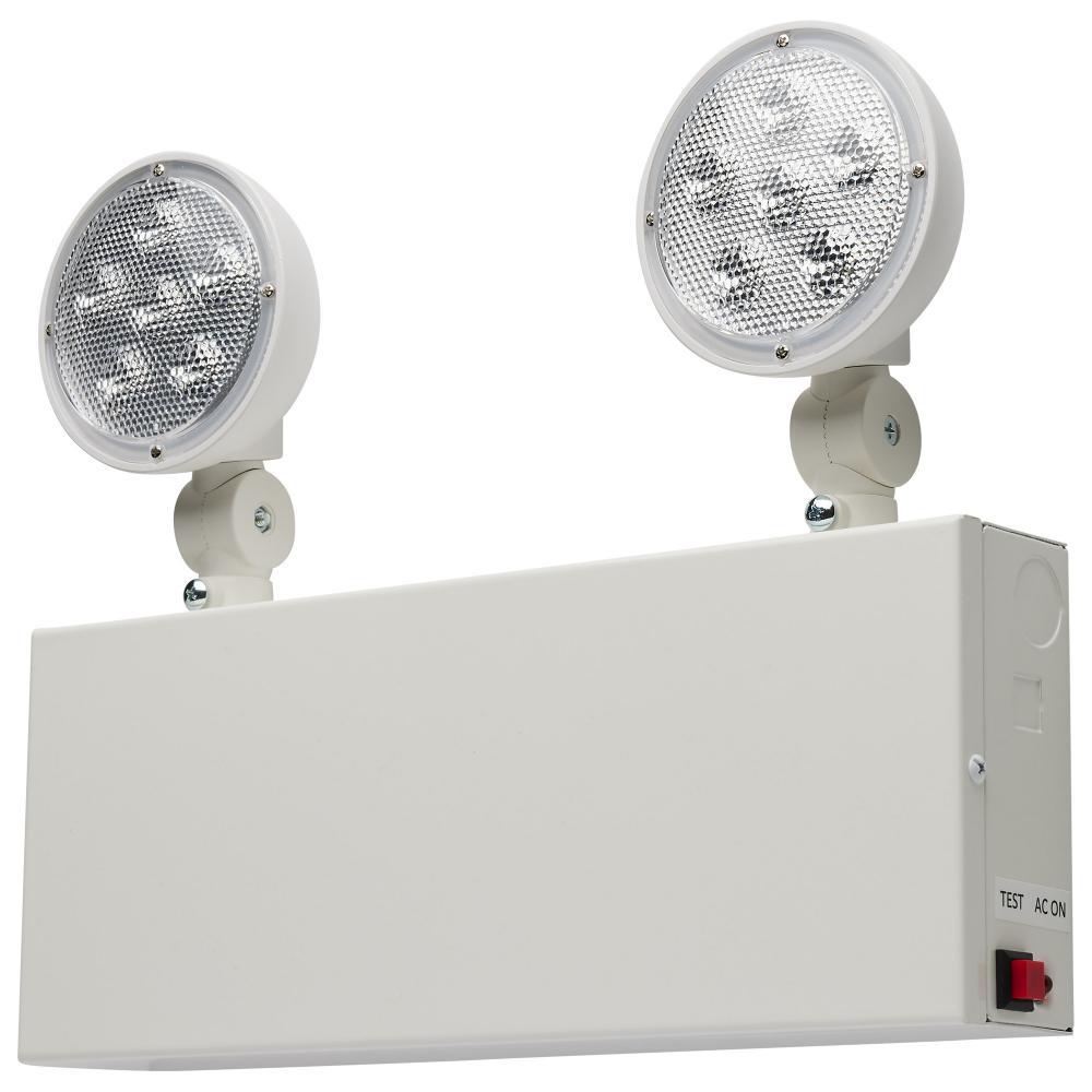 Emergency Light, 90min Ni-Cad backup, 120-277V, Dual Head, Universal Mounting, Steel/NYC