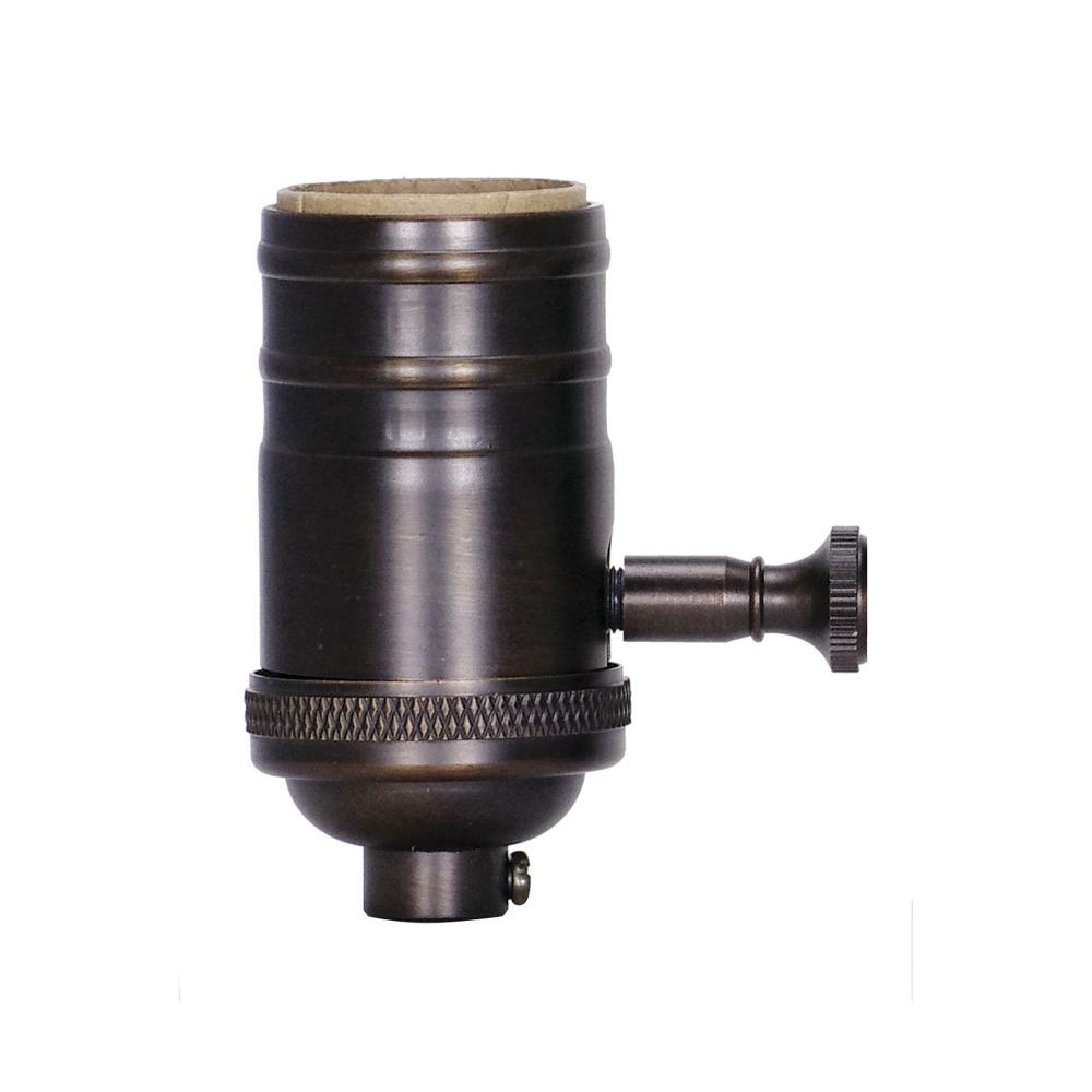 3-Way (2 Circuit) Turn Knob Socket With Removable Knob; 1/8 IPS; Aluminum; Dark Antique Brass