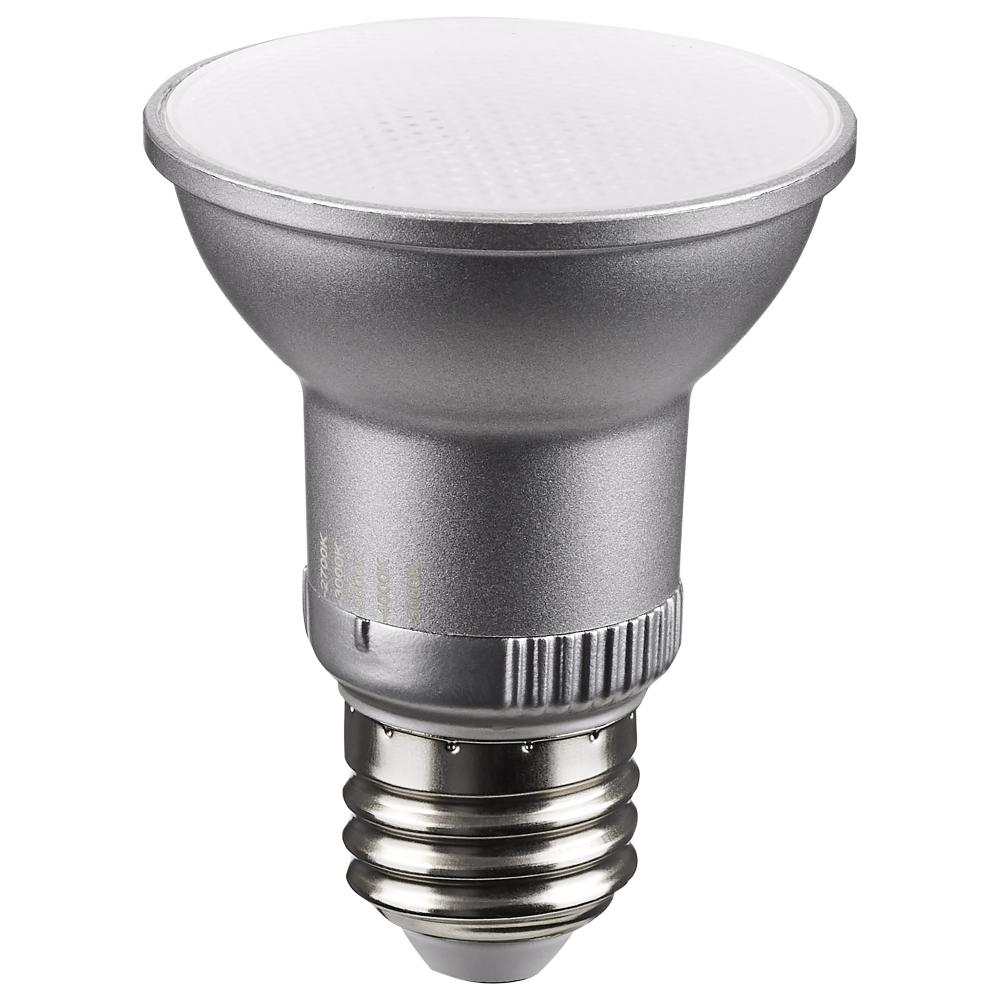 5.5 Watt PAR20 LED; Medium Base; Silver Finish; CCT Selectable; 120 Volt; 40 Degree Beam Angle