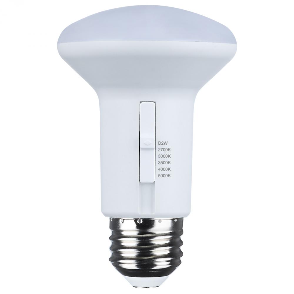 5.8 Watt R20 LED; 27K/30K/35K/40K/50K CCT Selectable; Dim to Warm; White Finish; 120 Volt