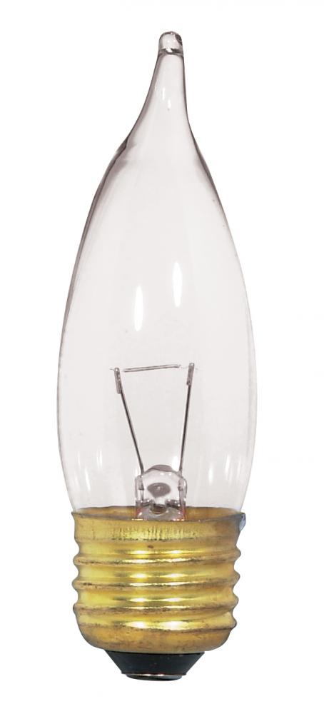 25 Watt CA10 Incandescent; Clear; 1500 Average rated hours; 250 Lumens; Medium base; 12 Volt