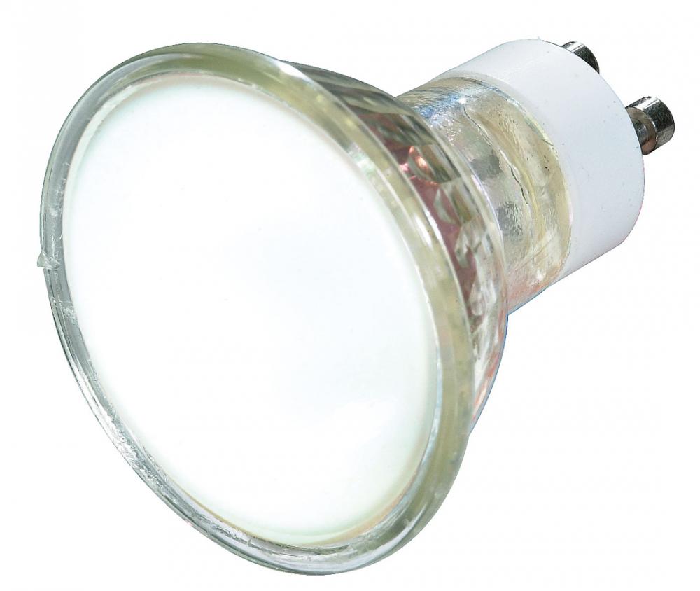 50 Watt; Halogen; MR16; Frosted; 2000 Average rated hours; 520 Lumens; GU10 base; 120 Volt