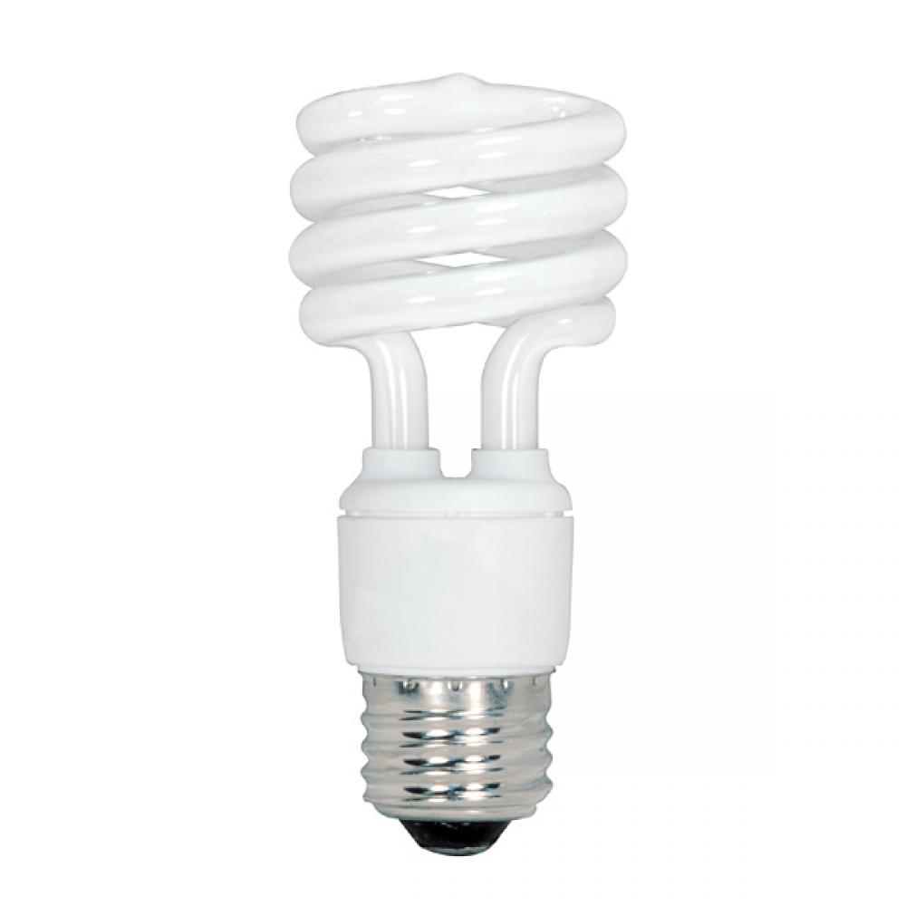 13 Watt; Mini Spiral Compact Fluorescent; 2700K; 82 CRI; Medium base; 120 Volt; 8-pack