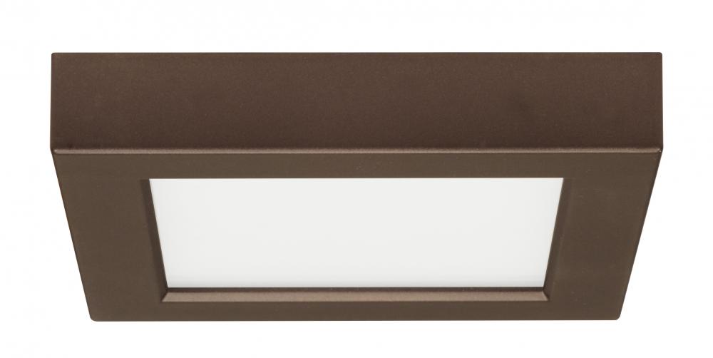 10.5 watt; 5.5" Flush Mount LED Fixture; 2700K; Square Shape; Bronze Finish; 120 volts