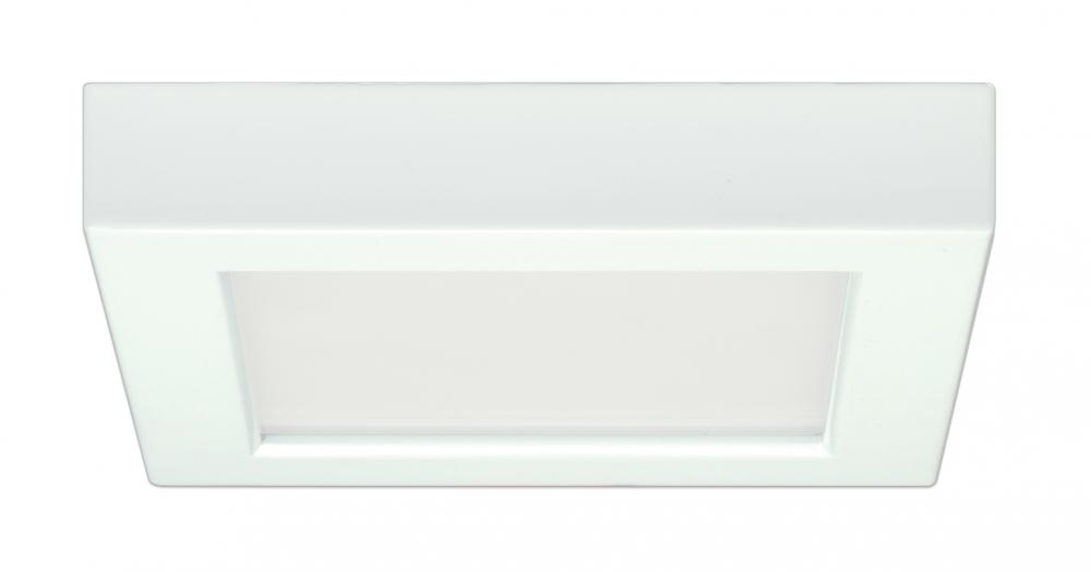 10.5 watt; 5.5" Flush Mount LED Fixture; 3000K; Square Shape; White Finish; 120 volts