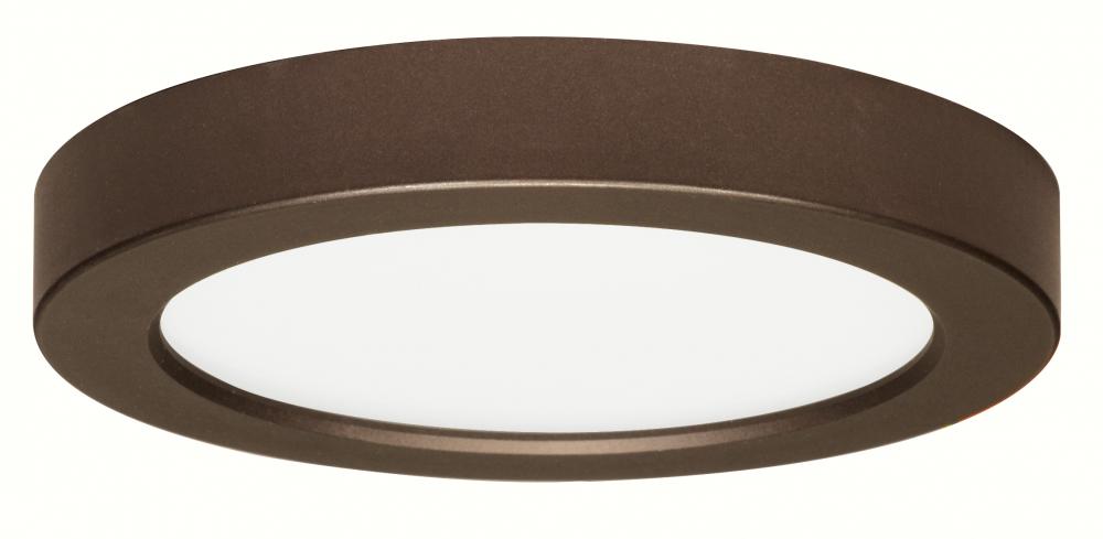 13.5 watt; 7" Flush Mount LED Fixture; 2700K; Round Shape; Bronze Finish; 120 volts