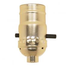 Satco Products Inc. 80/1348 - On-Off Push Thru Socket; 1/8 IPS; Aluminum; Brite Gilt Finish; 660W; 250V; Push-In Terminal