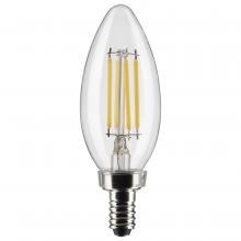 Satco Products Inc. S21366 - 4 Watt B11 LED; Clear; Candelabra base; 90 CRI; 2700K; 120 Volt; 3-Pack