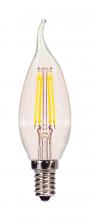 Satco Products Inc. S21721 - 4.5 Watt CA10 LED; Clear; Candelabra base; 2700K; 120 Volt; 2-Card