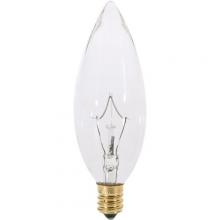 Satco Products Inc. S3784 - 60 Watt B10 Incandescent; Clear; 1500 Average rated hours; 672 Lumens; Candelabra base; 120 Volt;