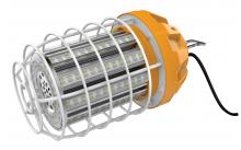 Satco Products Inc. S8946 - 100 Watt - LED Hi-lumen temporary hi-bay caged lamp; 5000K; Integrated cord / plug and hook; 120