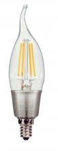 Satco Products Inc. S9574 - 4.5 Watt CA11 LED; Clear; Candelabra base; 2700K; 450 Lumens; 120 Volt