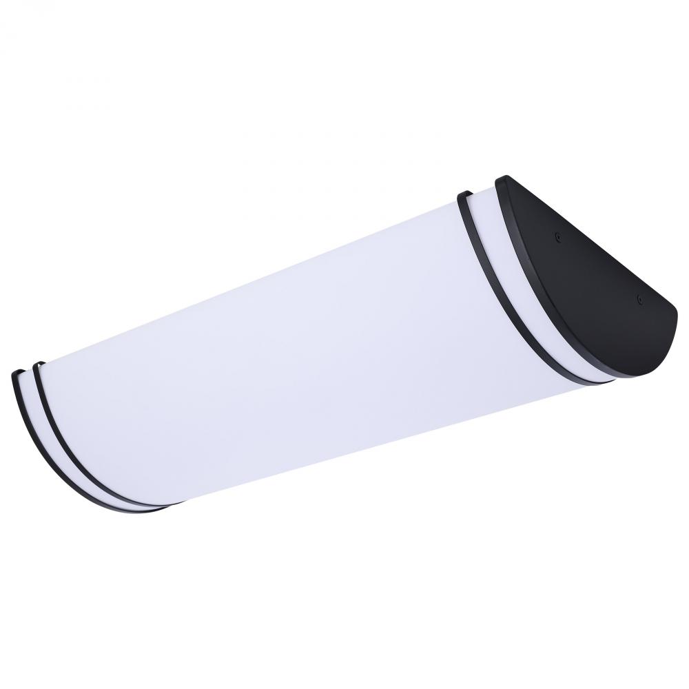 Glamour; LED 25 Inch Linear Flush Mount; Black Finish; 27K/3K/35K/4K/5K CCT Selectable