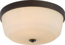 Nuvo 60/5924 - Laguna - 3 Light Flush with White Glass - Aged Bronze Finish