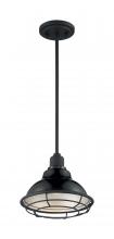 Nuvo 60/7003 - Newbridge - 1 Light Pendant with- Black and Silver & Black Accents Finish