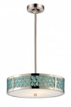 Nuvo 62/146 - Raindrop - LED Pendant Fixture w/ Removable Aquamarine Insert - Polished Nickel