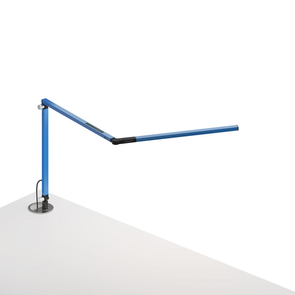 Z-Bar mini Desk Lamp with grommet mount (Warm Light; Blue)