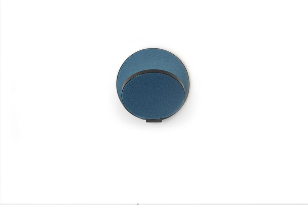 Gravy Wall Sconce - Metallic Black body, Azure felt plates - Hardwire